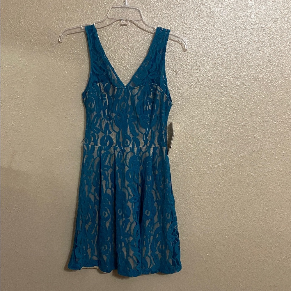 My Michelle: Hearts Blue Lace Mini Dress size 5